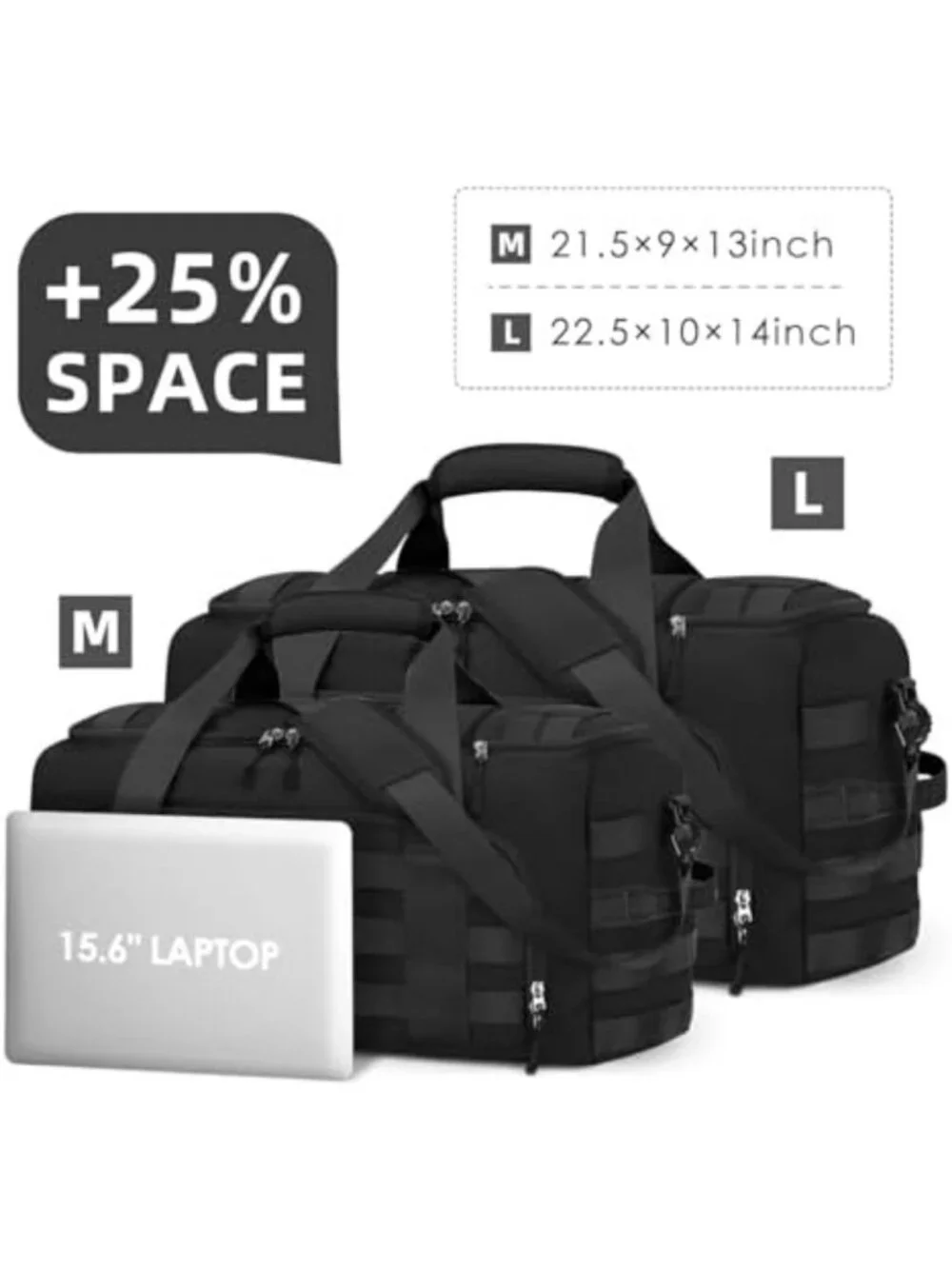 65L Large Sports Duffle Bag - Versatile 3-in-1 Gym Bag for Travel & Fitness